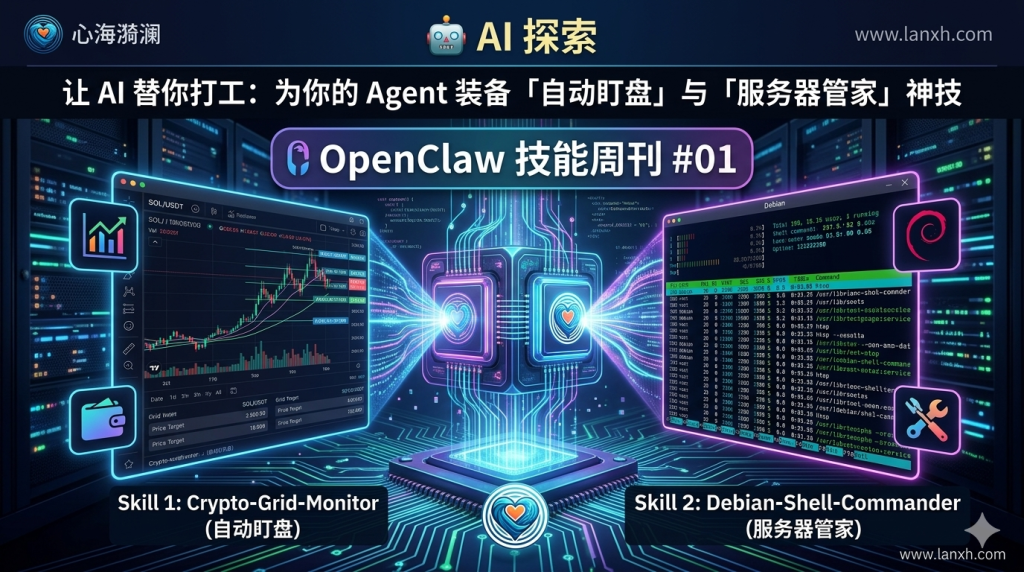 【OpenClaw 技能周刊 #01】让 AI 替你打工：为你的 Agent 装备“自动盯盘”与“服务器管家”神技-心海漪澜