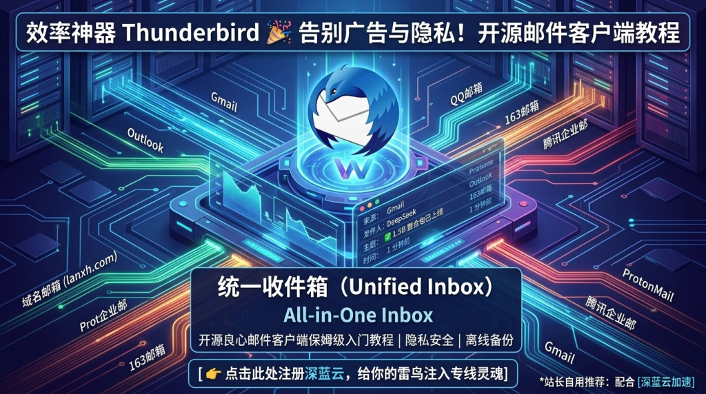 【效率神器】告别广告与隐私泄露！开源良心邮件客户端 Thunderbird 保姆级入门教程-心海漪澜