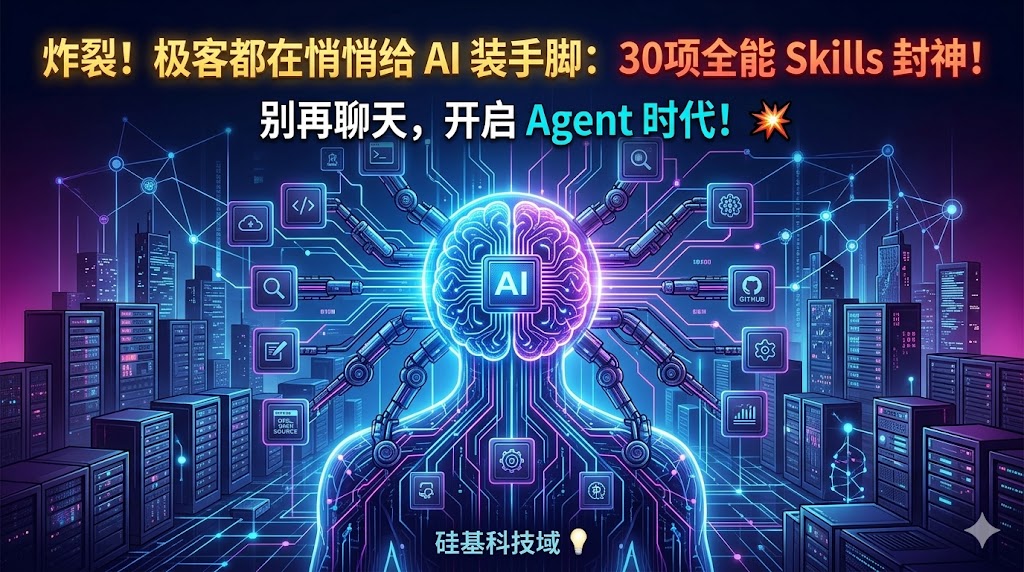 炸裂!模型只是大脑,Skills 才是生产力!这 30 个 GitHub 开源项目,让你的 AI 变身数字超人!-心海漪澜